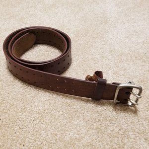 ❤️ Wide Brown Double Hole Silver Buckle Fashion Belt - capris pants, jeans